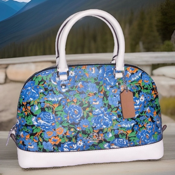 Coach Handbags - Coach Sierra Mini Rose Meadow Blue Floral Satchel